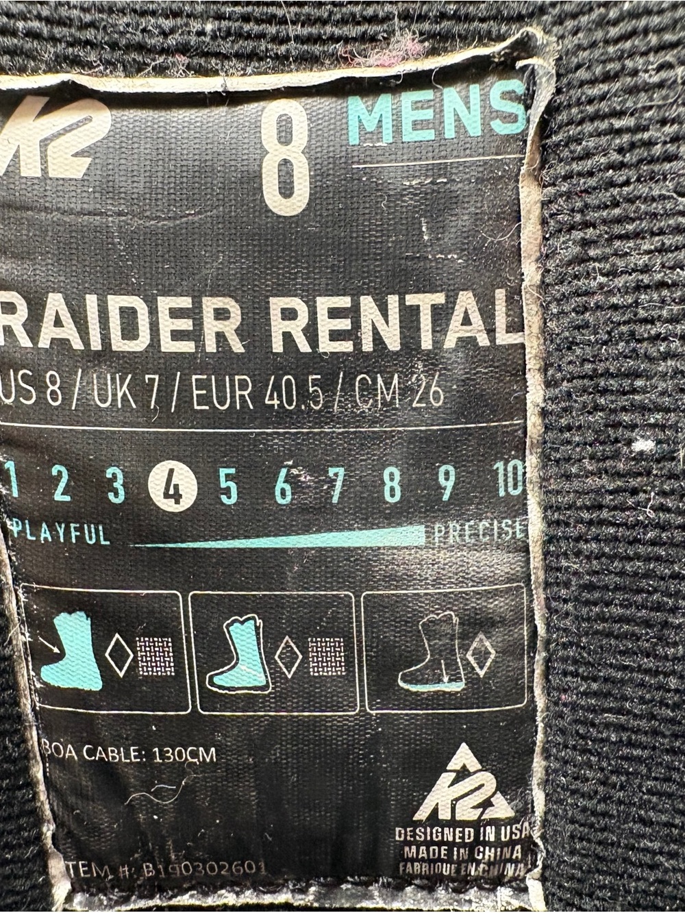 K2 Raider Rental Men’s Size 8 BOA Snowboard Boots Black - Picture 6 of 6